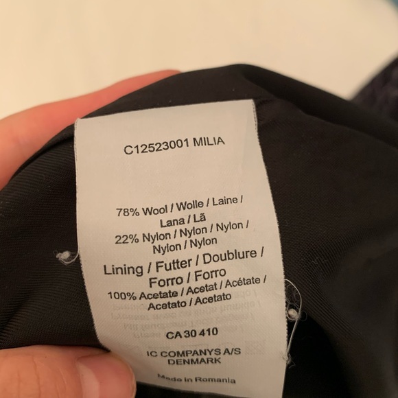 Long Charcoal Wool Tweed Coat - Picture 4 of 5